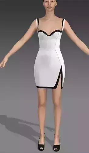 Dress heart shape neckine black strap 