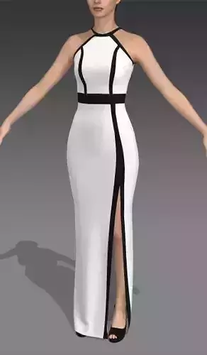 Black strap white dress modern chic glamour look