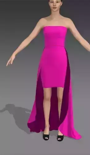 Dress asymetric skirt look