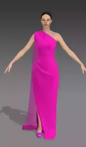 Dress one shoulder draped look