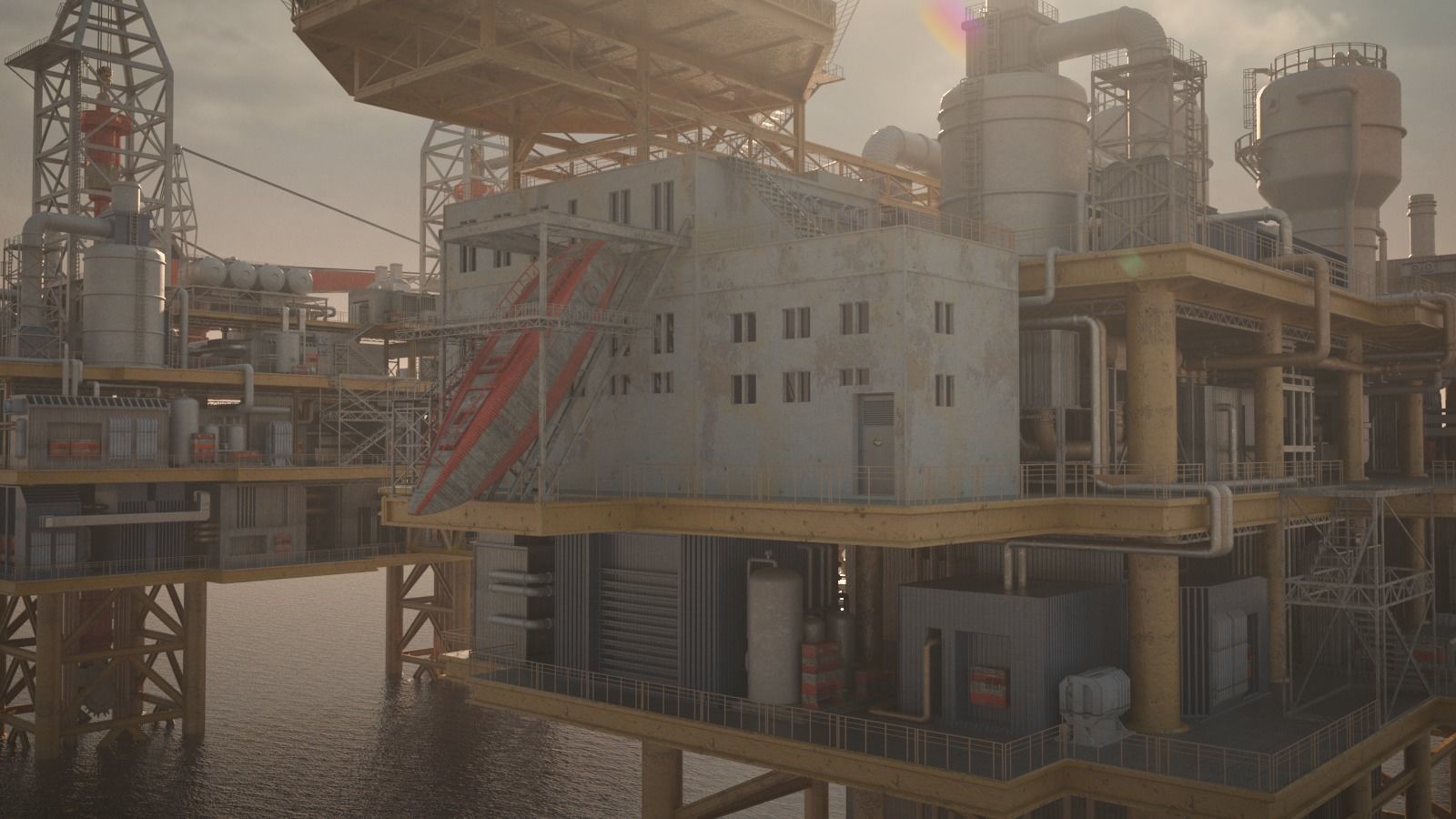 oil platform 3D model_7