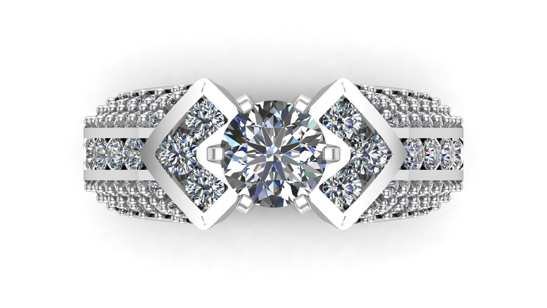 Solitaire Ring A72 3D print model_6