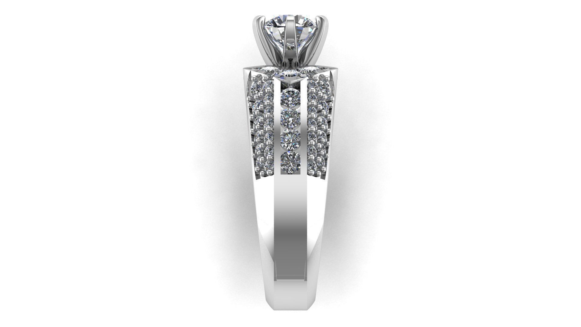 Solitaire Ring A72 3D print model_8