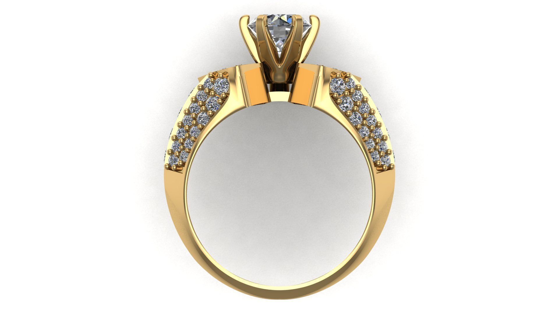 Solitaire Ring A72 3D print model_3