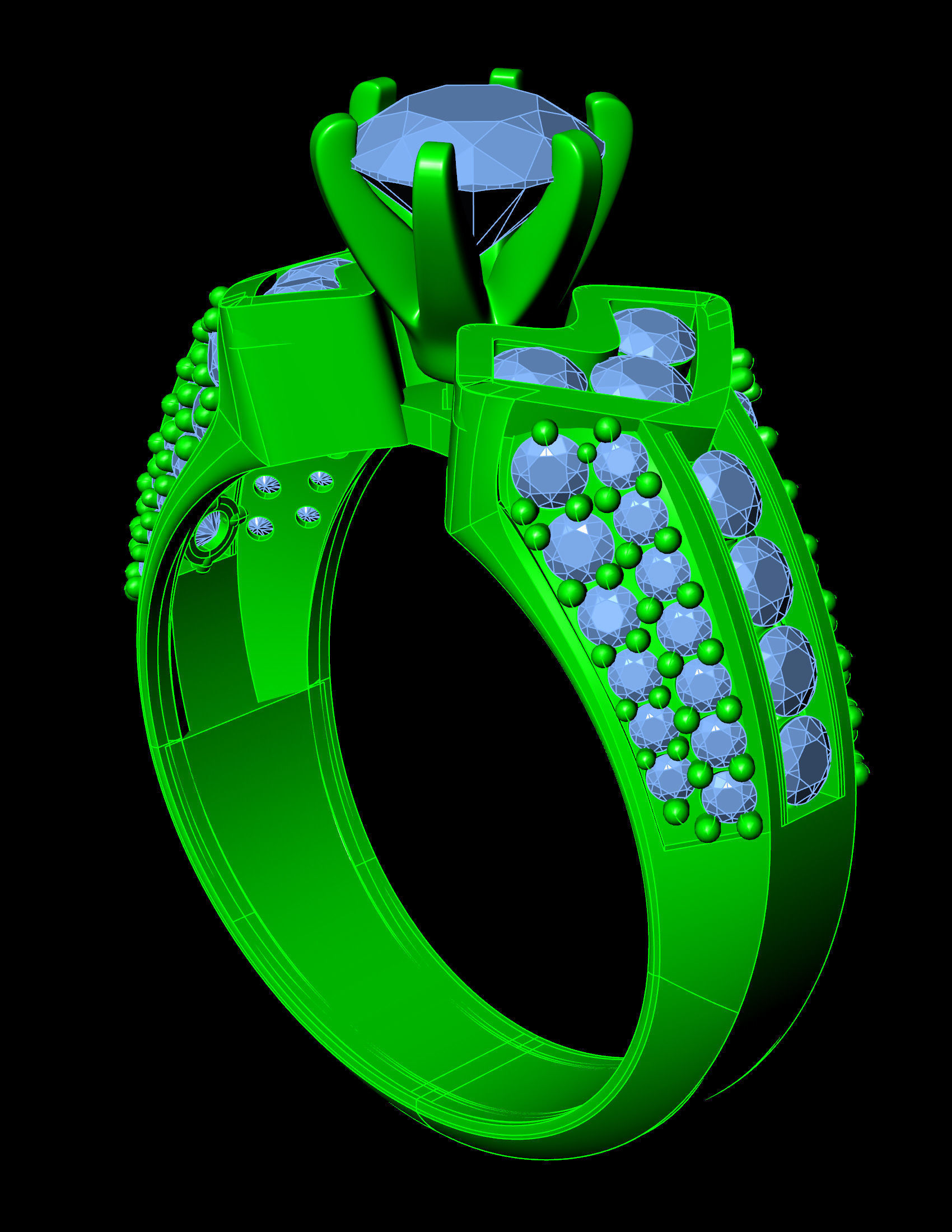 Solitaire Ring A72 3D print model_13
