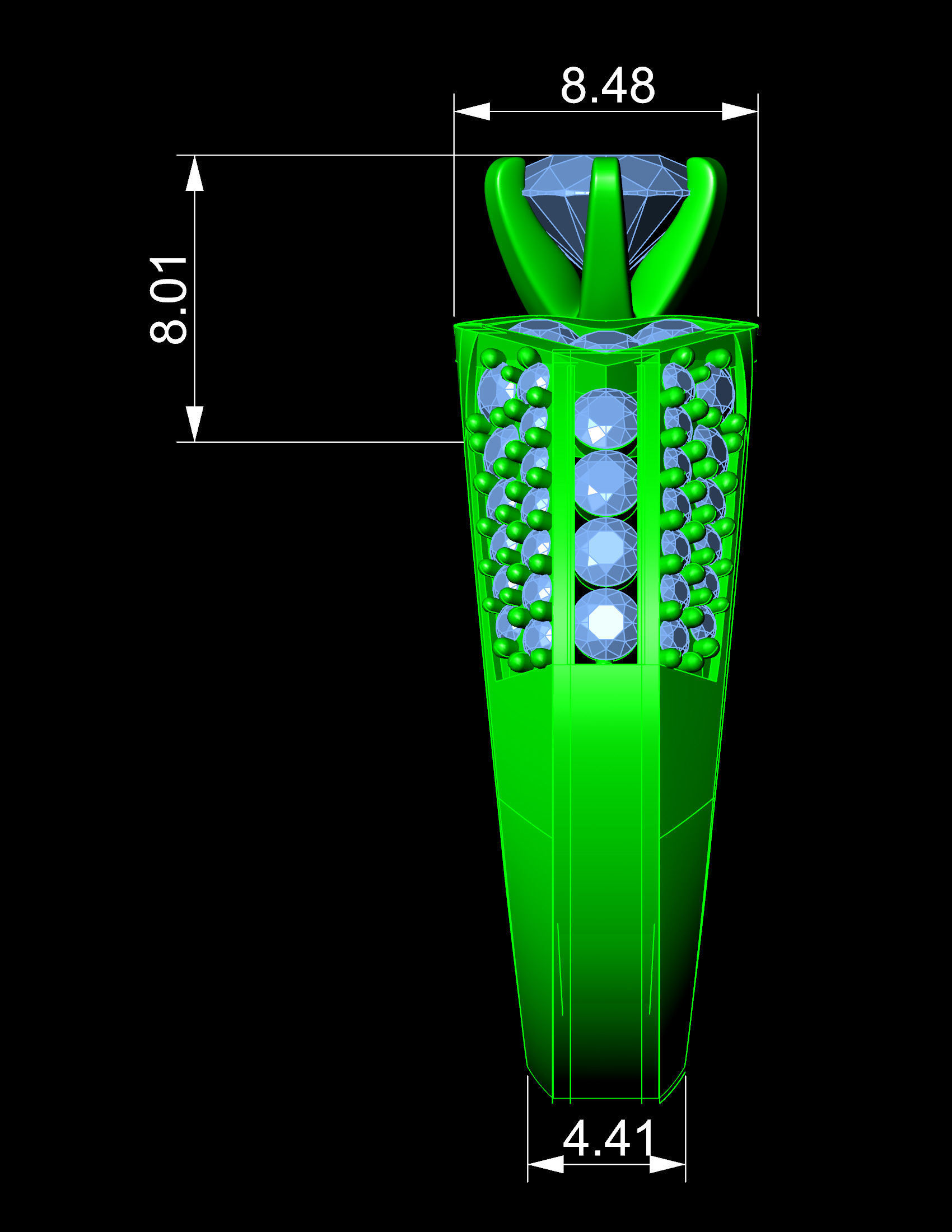 Solitaire Ring A72 3D print model_15