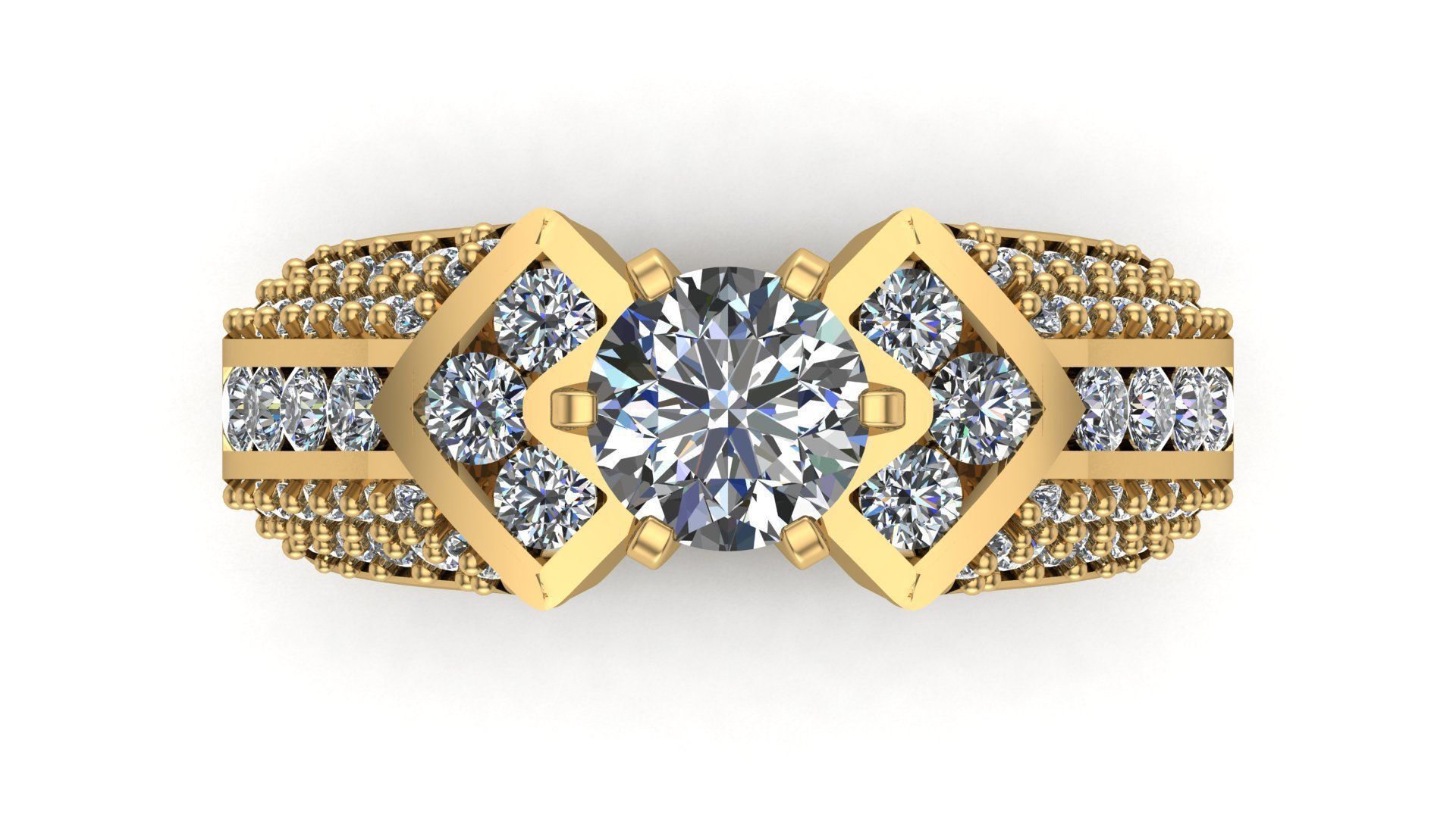 Solitaire Ring A72 3D print model_2