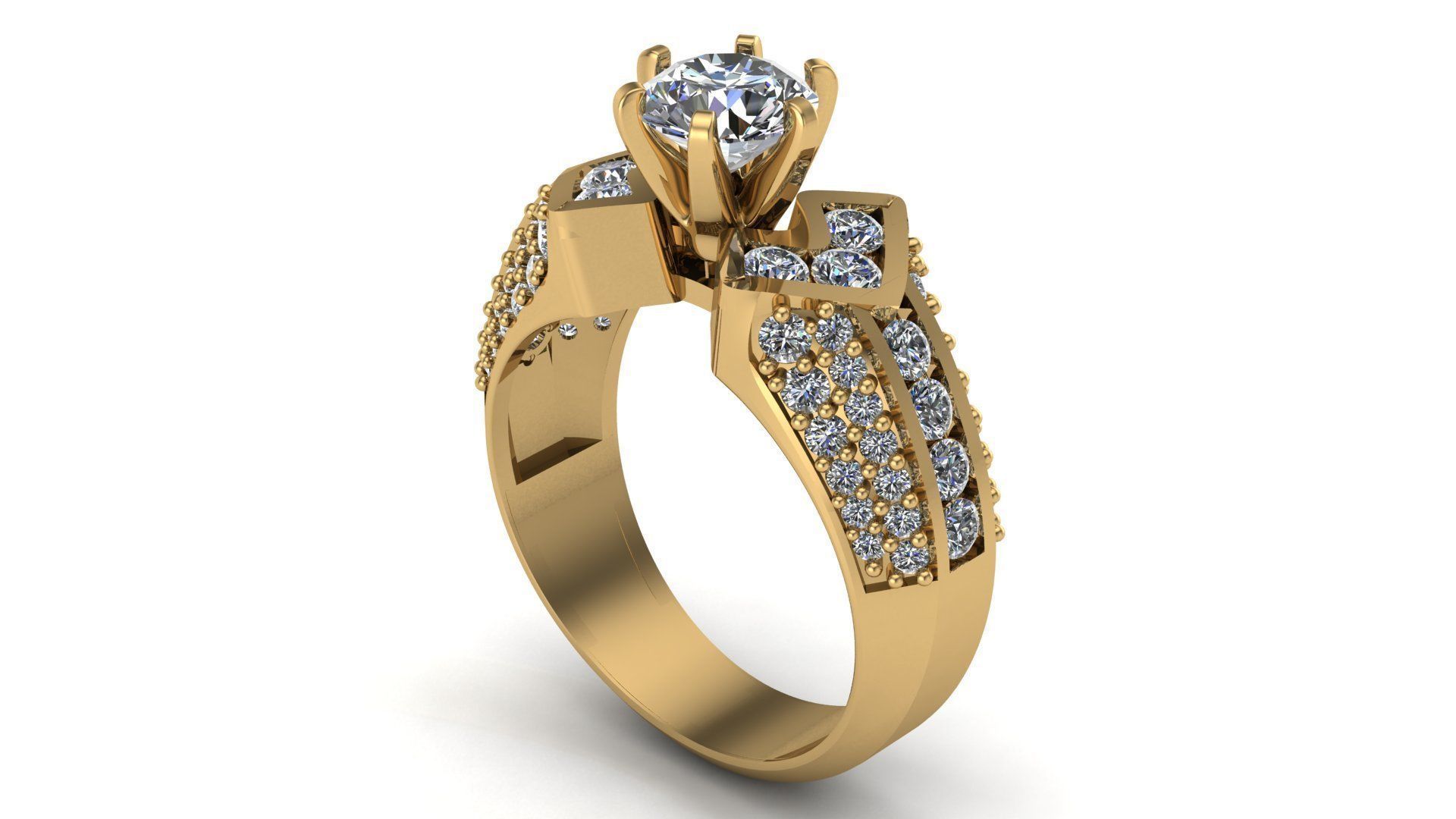 Solitaire Ring A72 3D print model_5