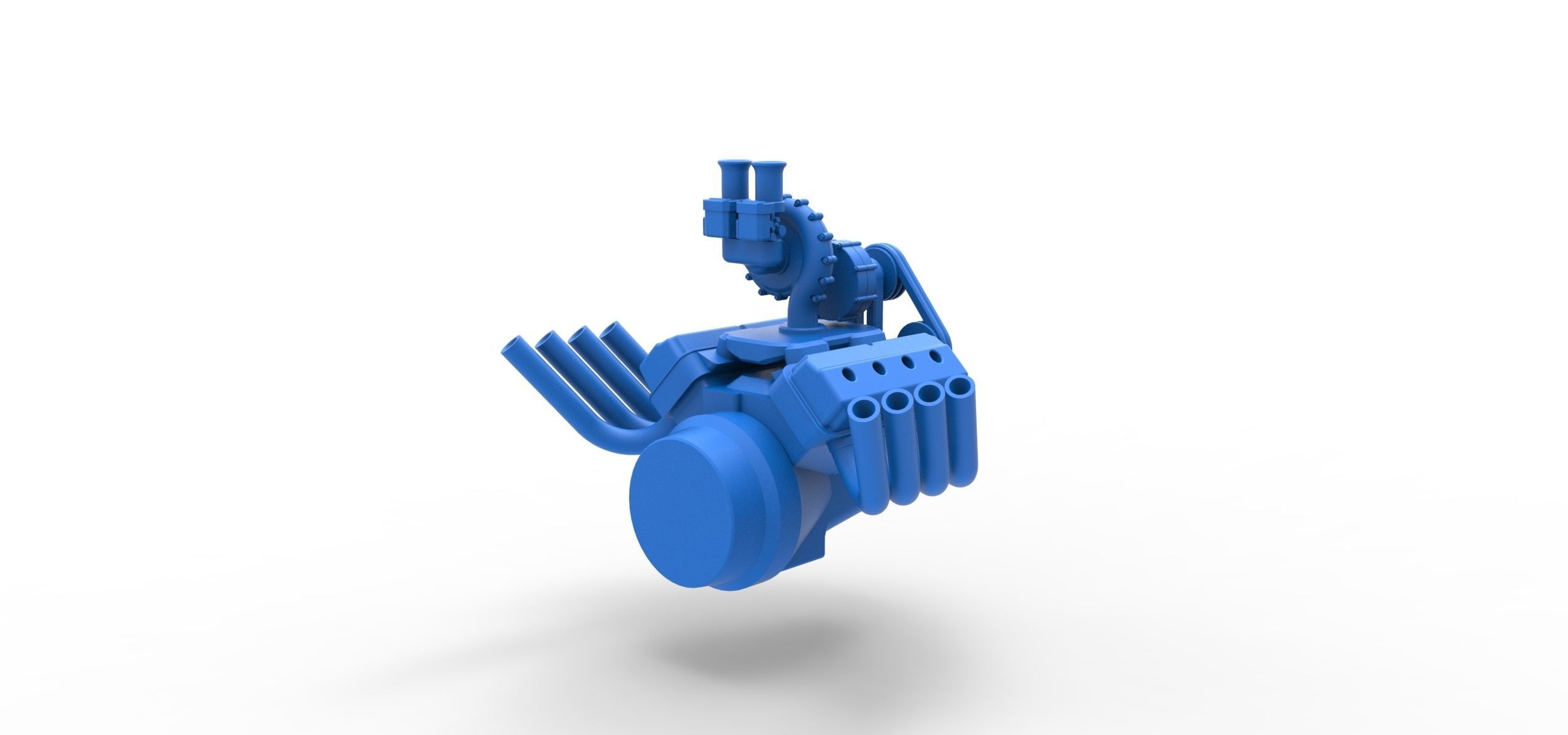 Engine V8 with Centrifugal blower V2 Scale 1 to 25 3D print model_13
