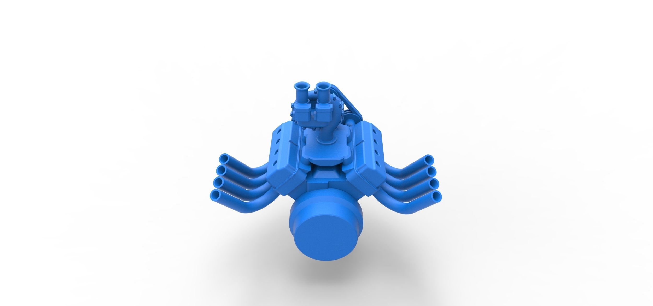 Engine V8 with Centrifugal blower V2 Scale 1 to 25 3D print model_12