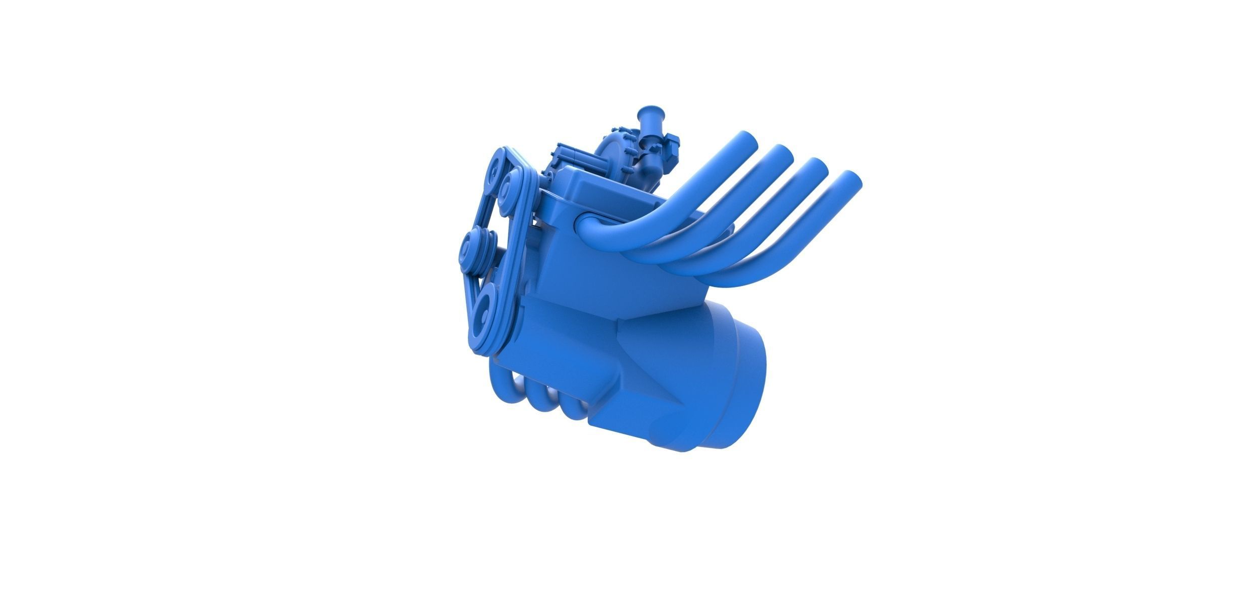 Engine V8 with Centrifugal blower V2 Scale 1 to 25 3D print model_2