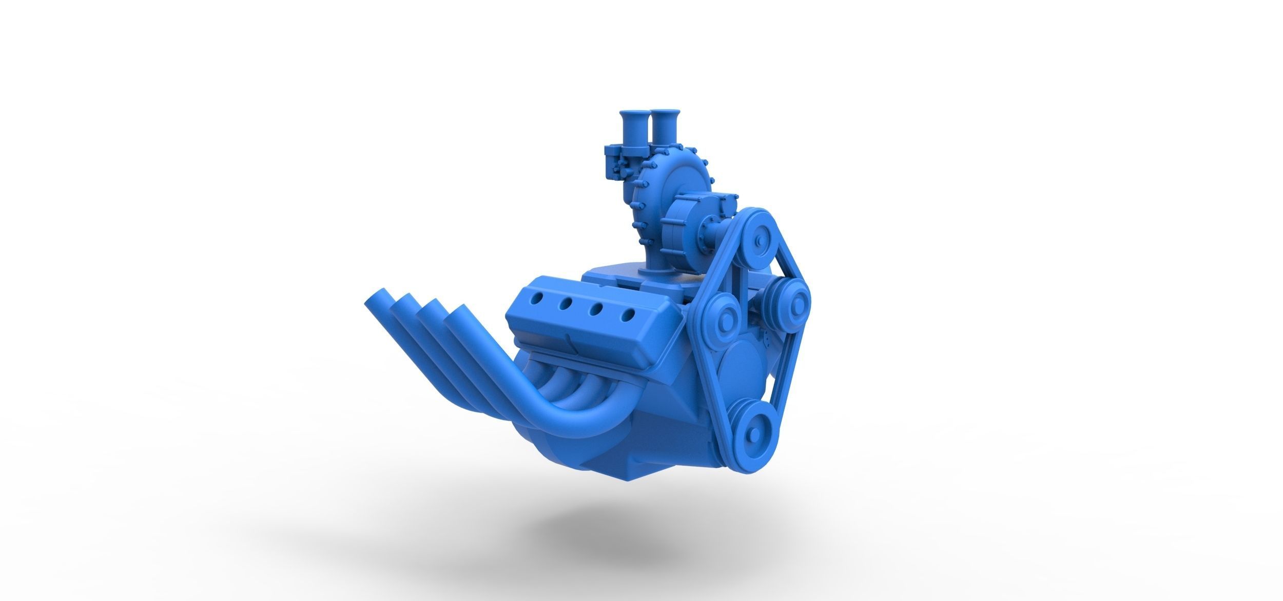 Engine V8 with Centrifugal blower V2 Scale 1 to 25 3D print model_15