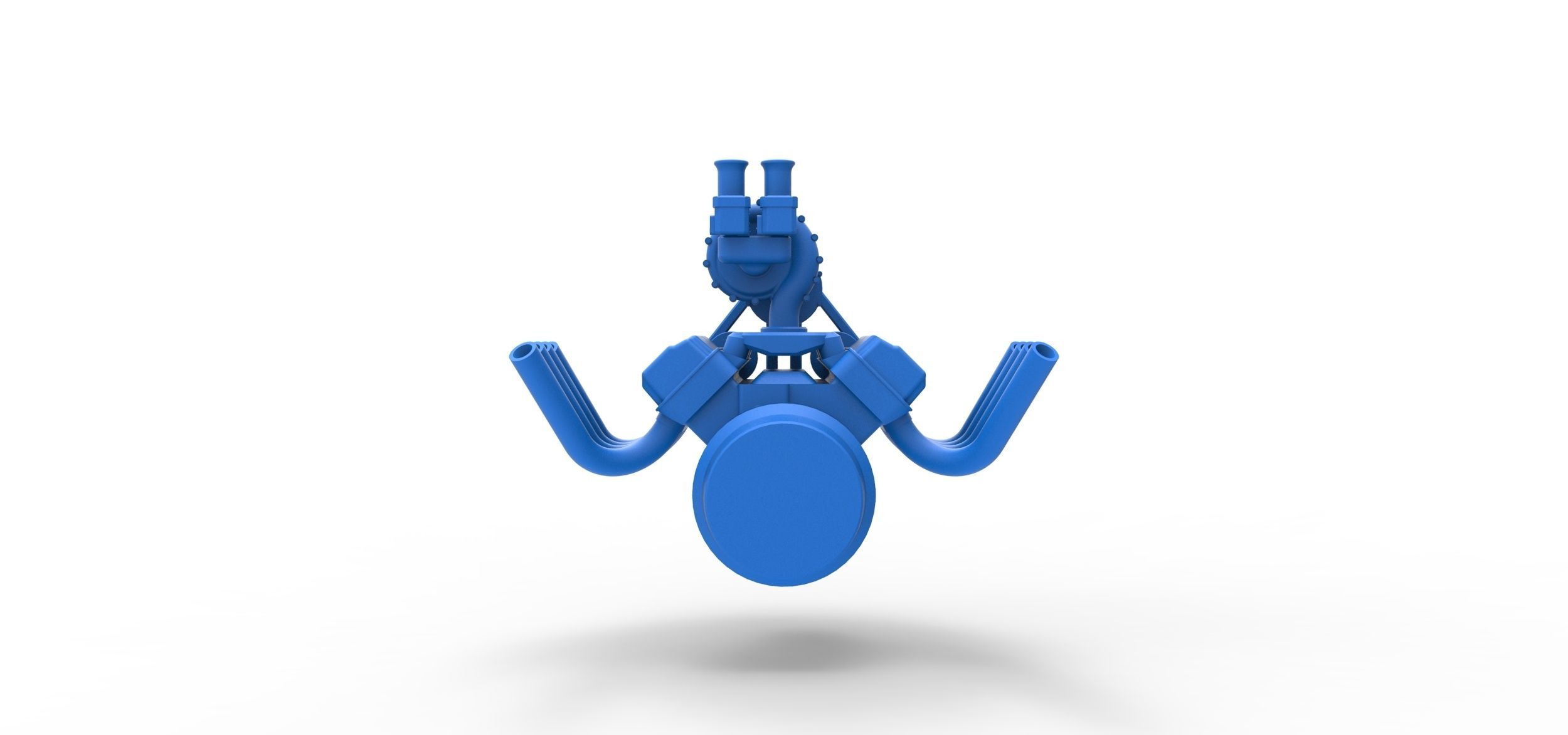 Engine V8 with Centrifugal blower V2 Scale 1 to 25 3D print model_11