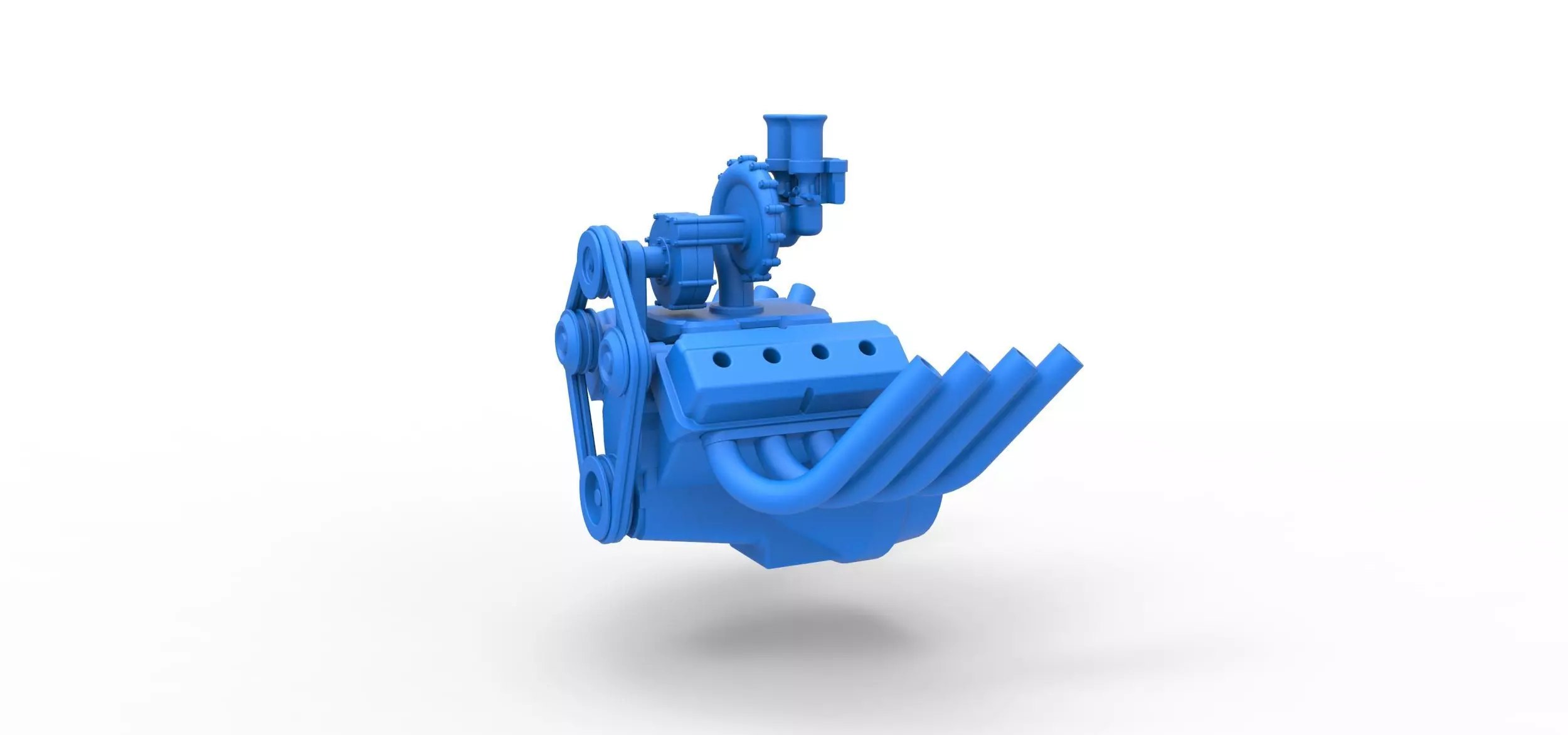 Engine V8 with Centrifugal blower V2 Scale 1 to 25 3D print model_0
