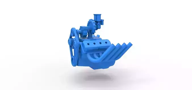Engine V8 with Centrifugal blower V2 Scale 1 to 25