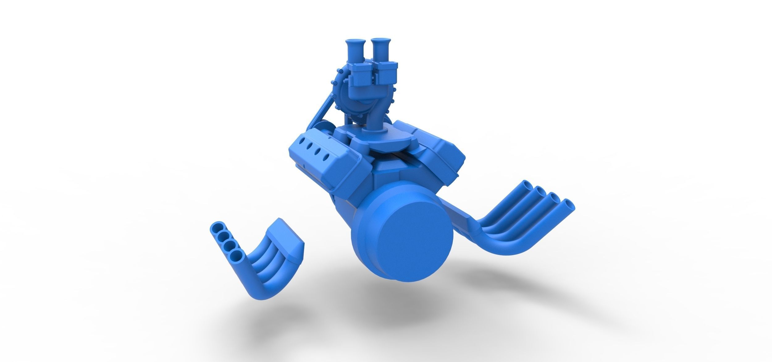 Engine V8 with Centrifugal blower V2 Scale 1 to 25 3D print model_19
