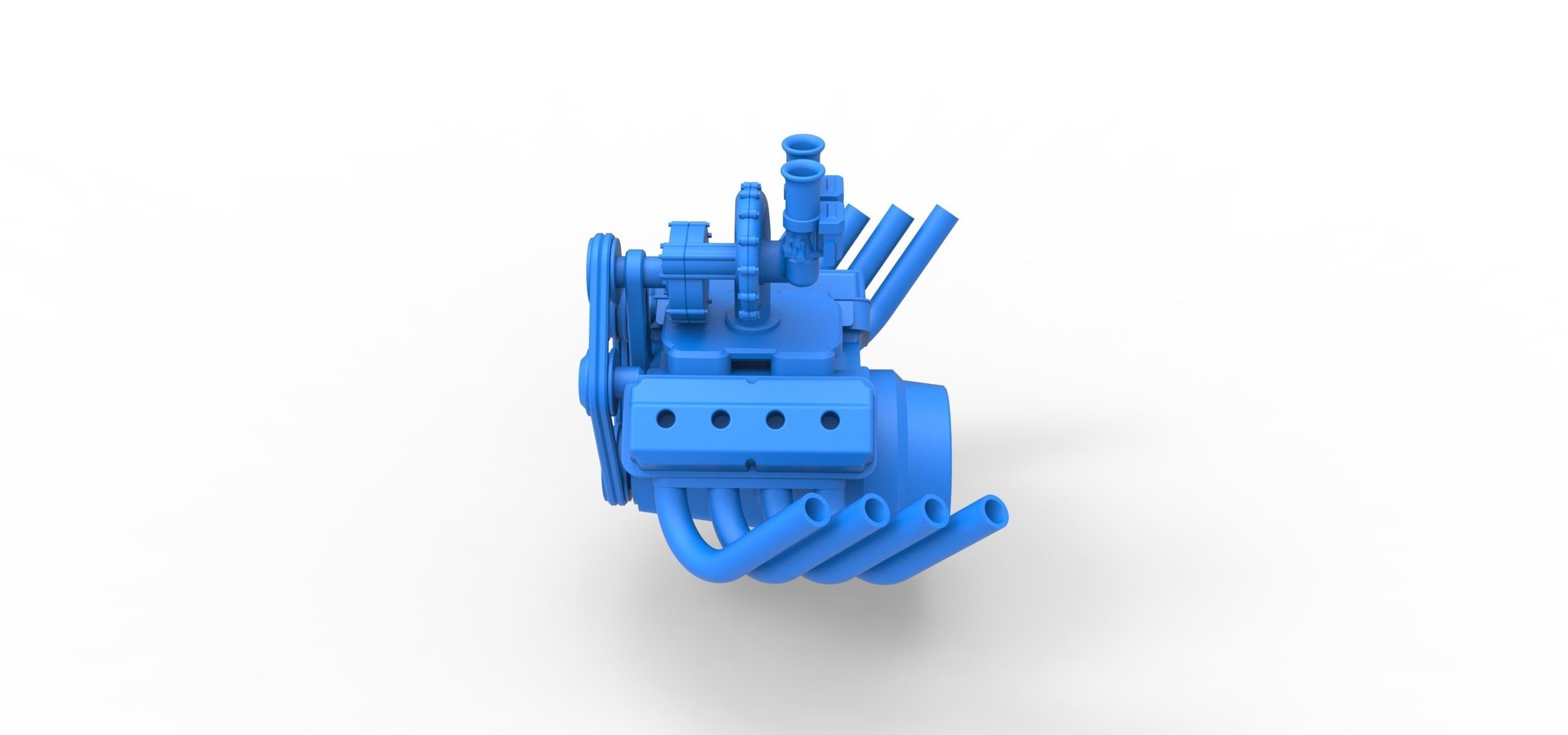 Engine V8 with Centrifugal blower V2 Scale 1 to 25 3D print model_8