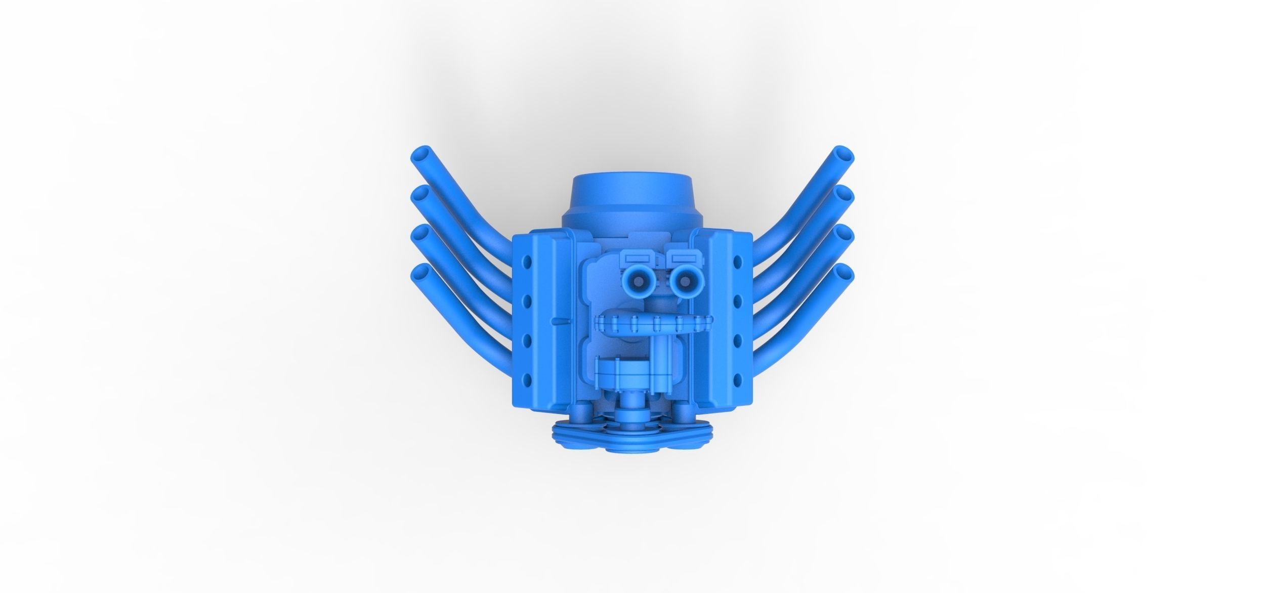 Engine V8 with Centrifugal blower V2 Scale 1 to 25 3D print model_6