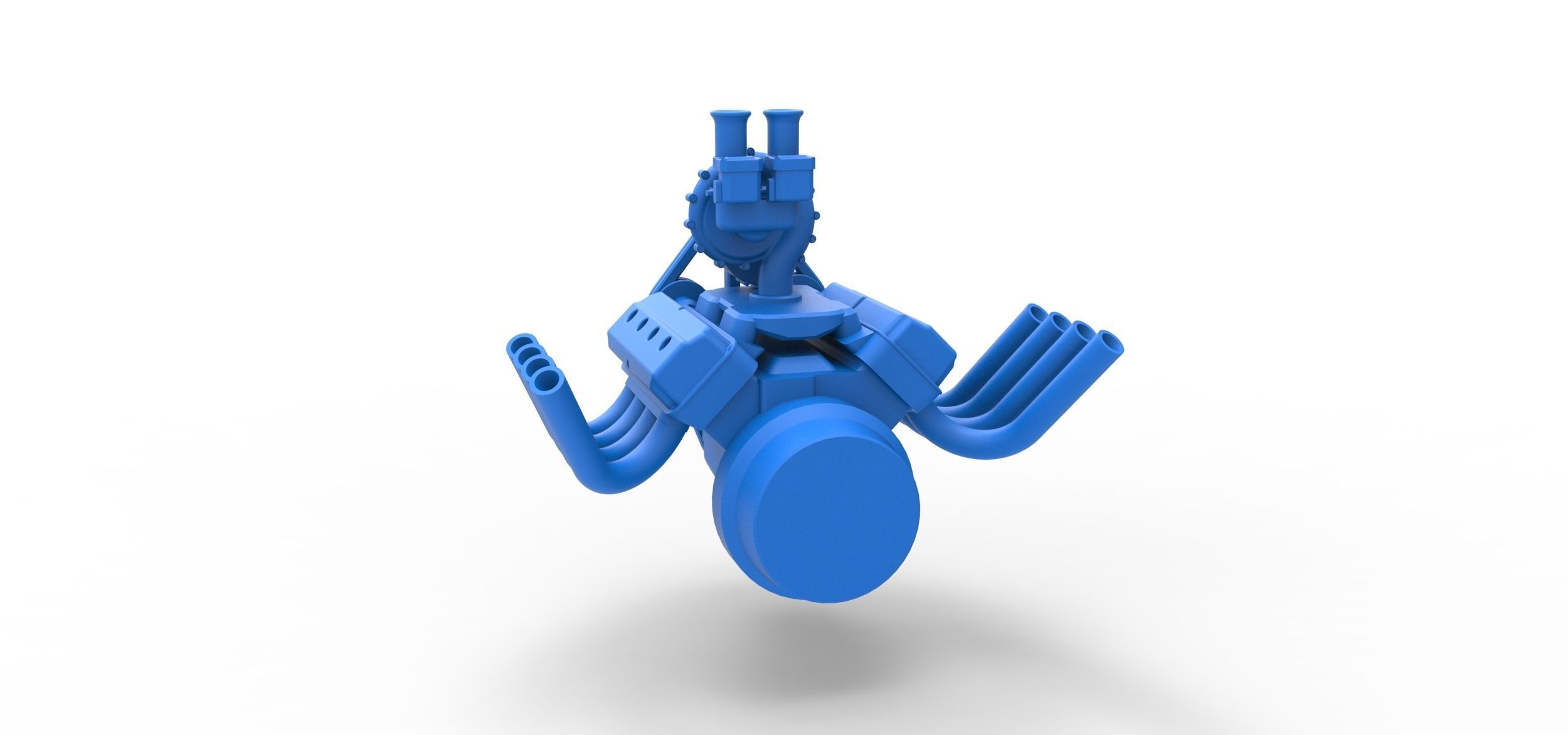 Engine V8 with Centrifugal blower V2 Scale 1 to 25 3D print model_10