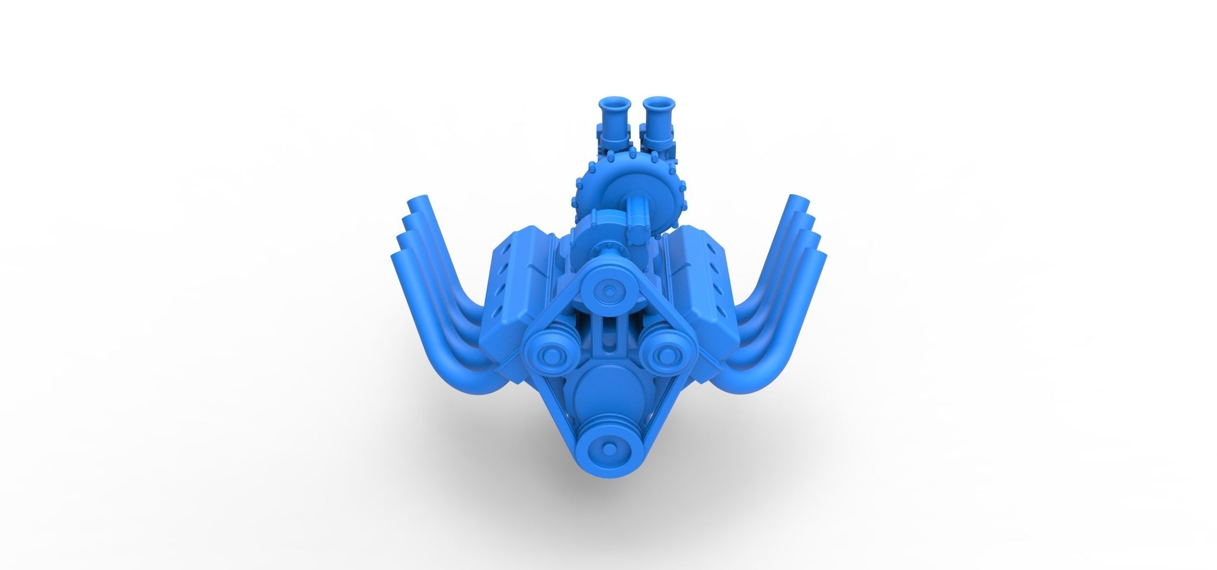 Engine V8 with Centrifugal blower V2 Scale 1 to 25 3D print model_5