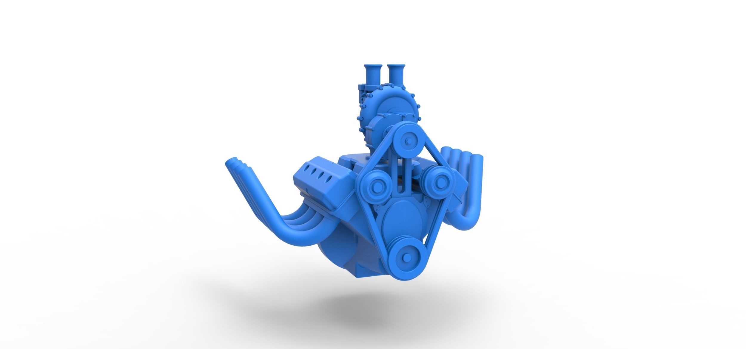 Engine V8 with Centrifugal blower V2 Scale 1 to 25 3D print model_16