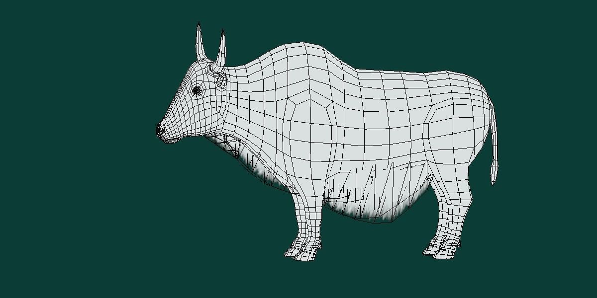 Domestic Yak Animals Low-poly 3D model_5