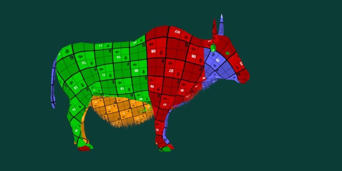 Domestic Yak Animals Low-poly 3D model_8