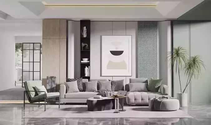 Modern Livingroom-012 3D model