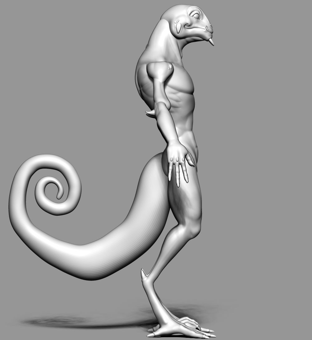 Lizard Base Mesh Low-poly 3D model_9