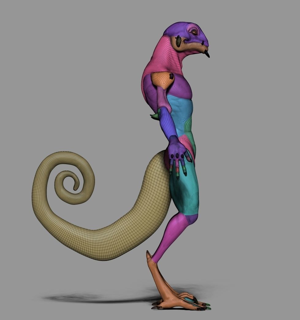 Lizard Base Mesh Low-poly 3D model_5