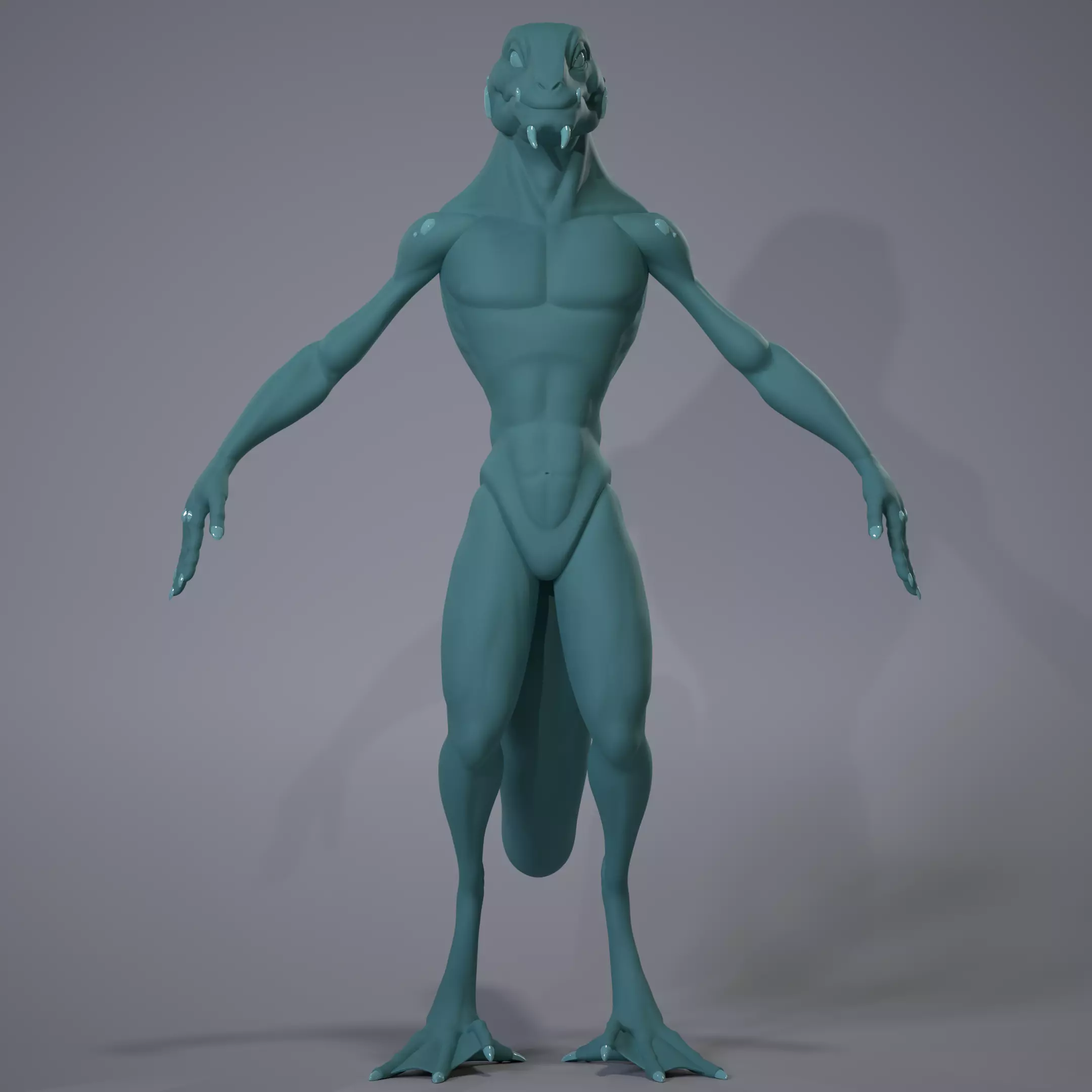 Lizard Base Mesh Low-poly 3D model_0