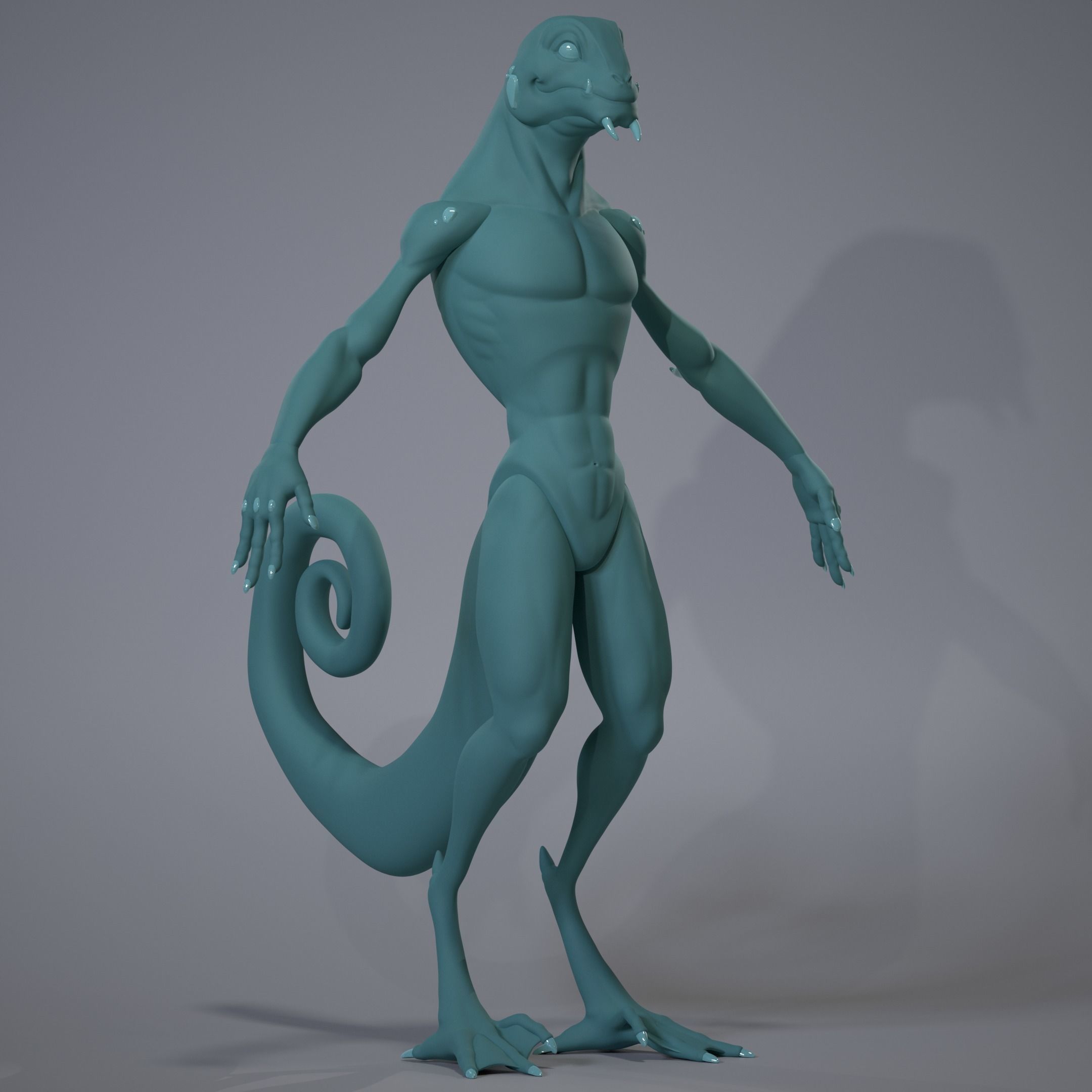 Lizard Base Mesh Low-poly 3D model_1