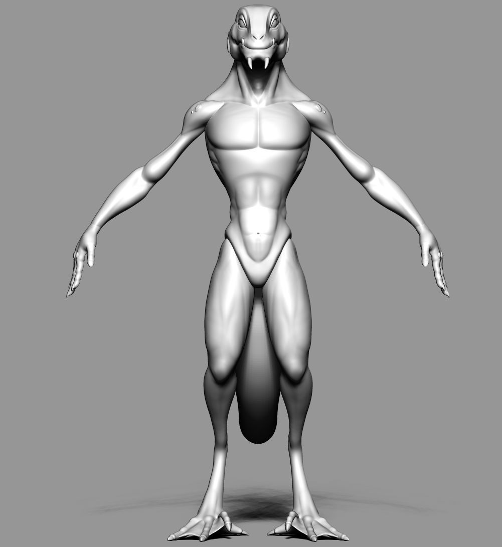 Lizard Base Mesh Low-poly 3D model_8