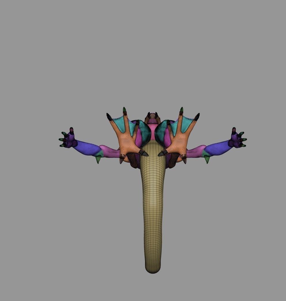 Lizard Base Mesh Low-poly 3D model_7