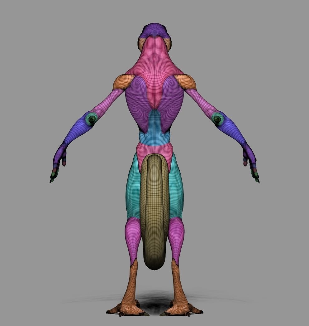 Lizard Base Mesh Low-poly 3D model_6