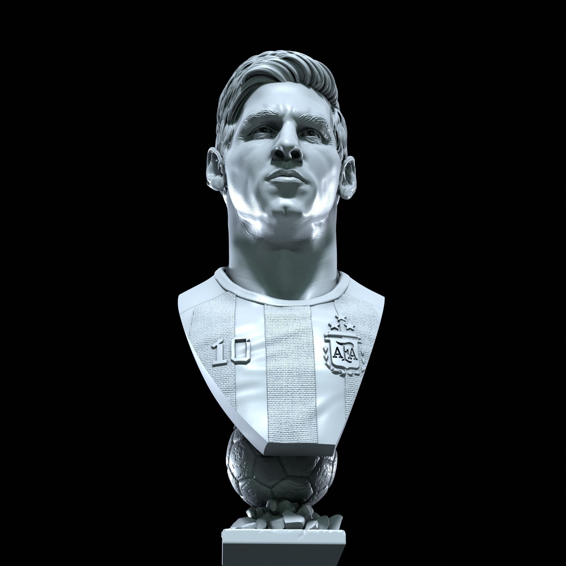 Messi busts with and without beard 3D Model Collection_13