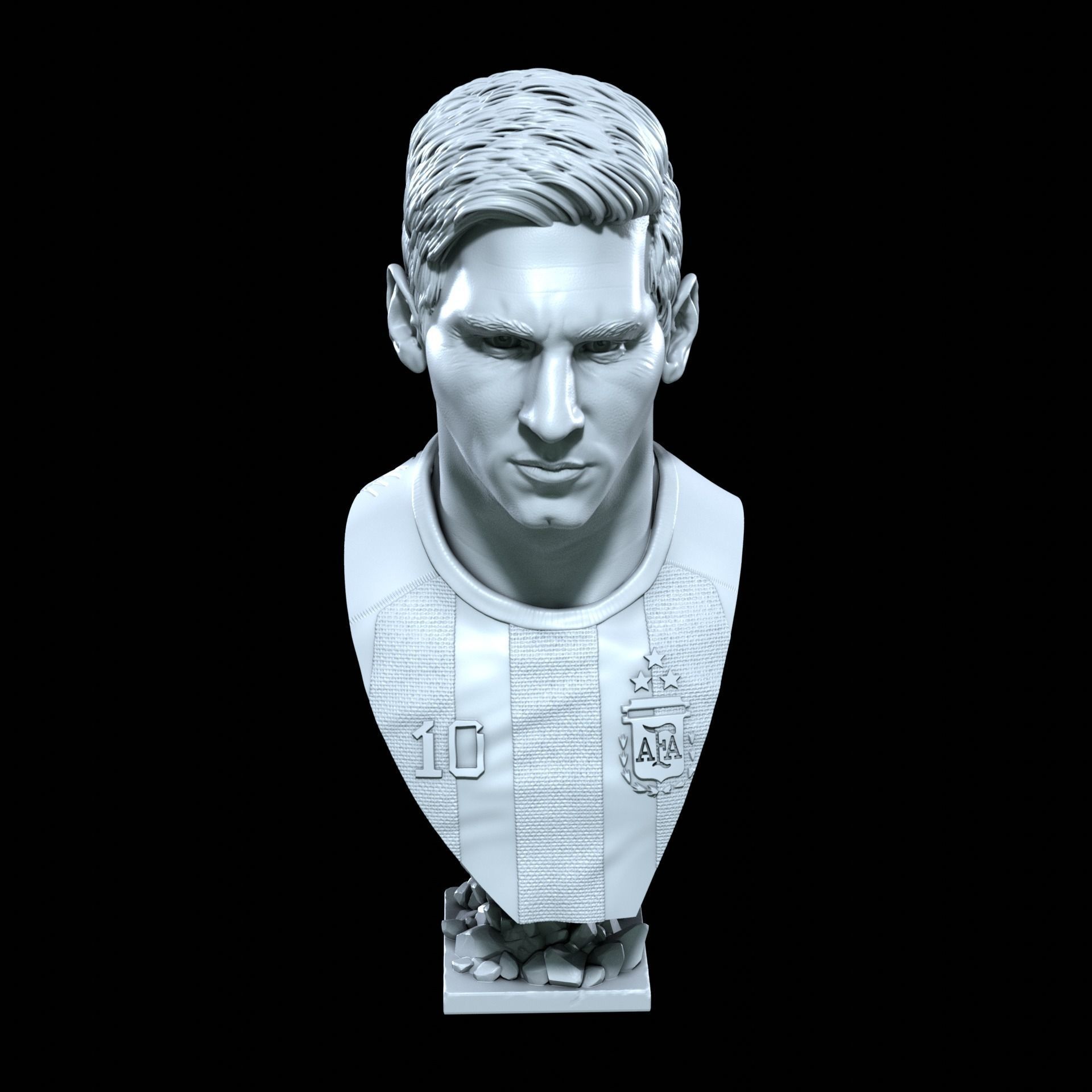 Messi busts with and without beard 3D Model Collection_11