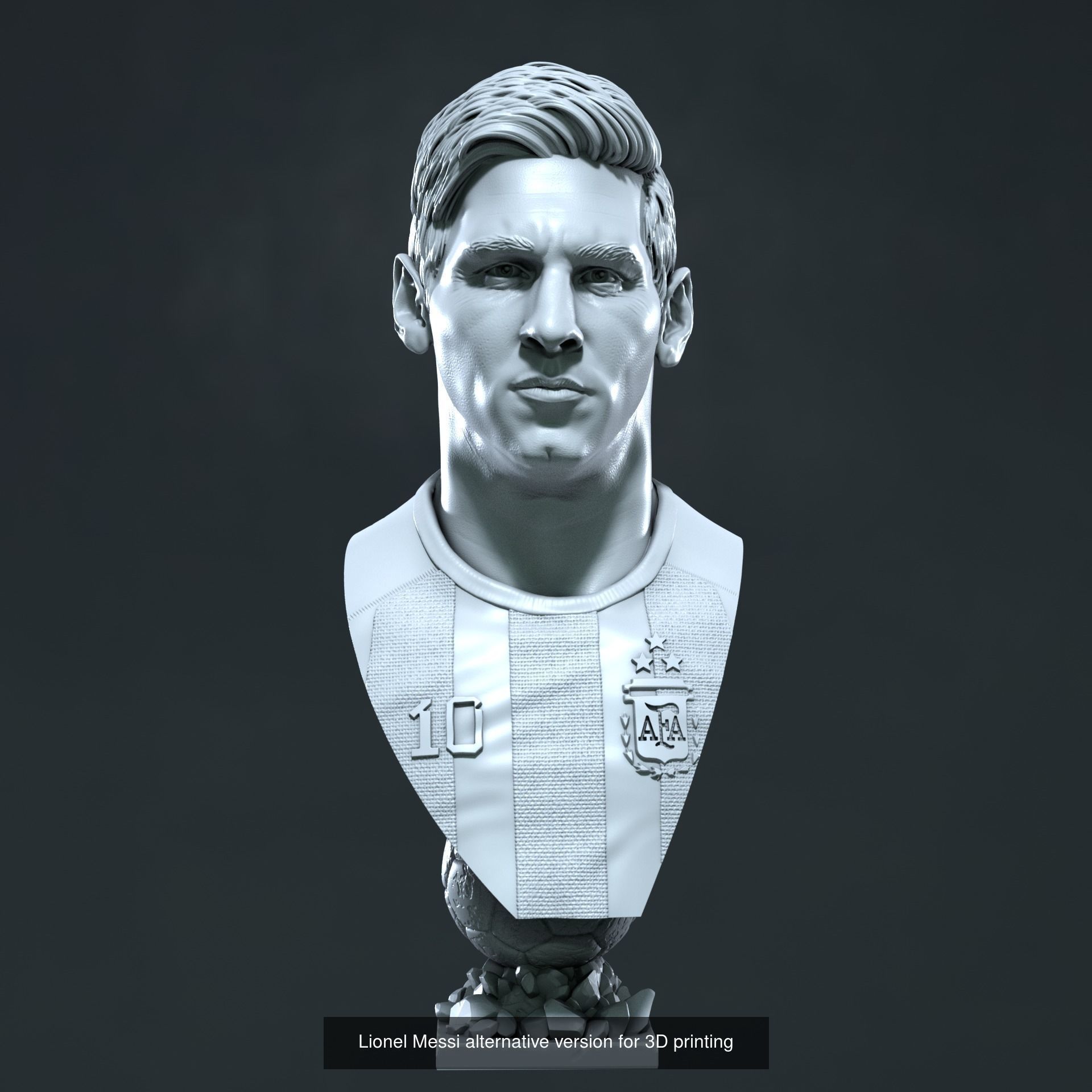 Messi busts with and without beard 3D Model Collection_9
