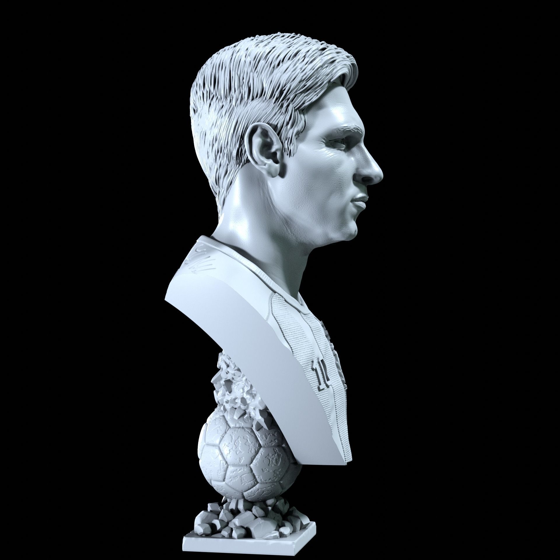 Messi busts with and without beard 3D Model Collection_15