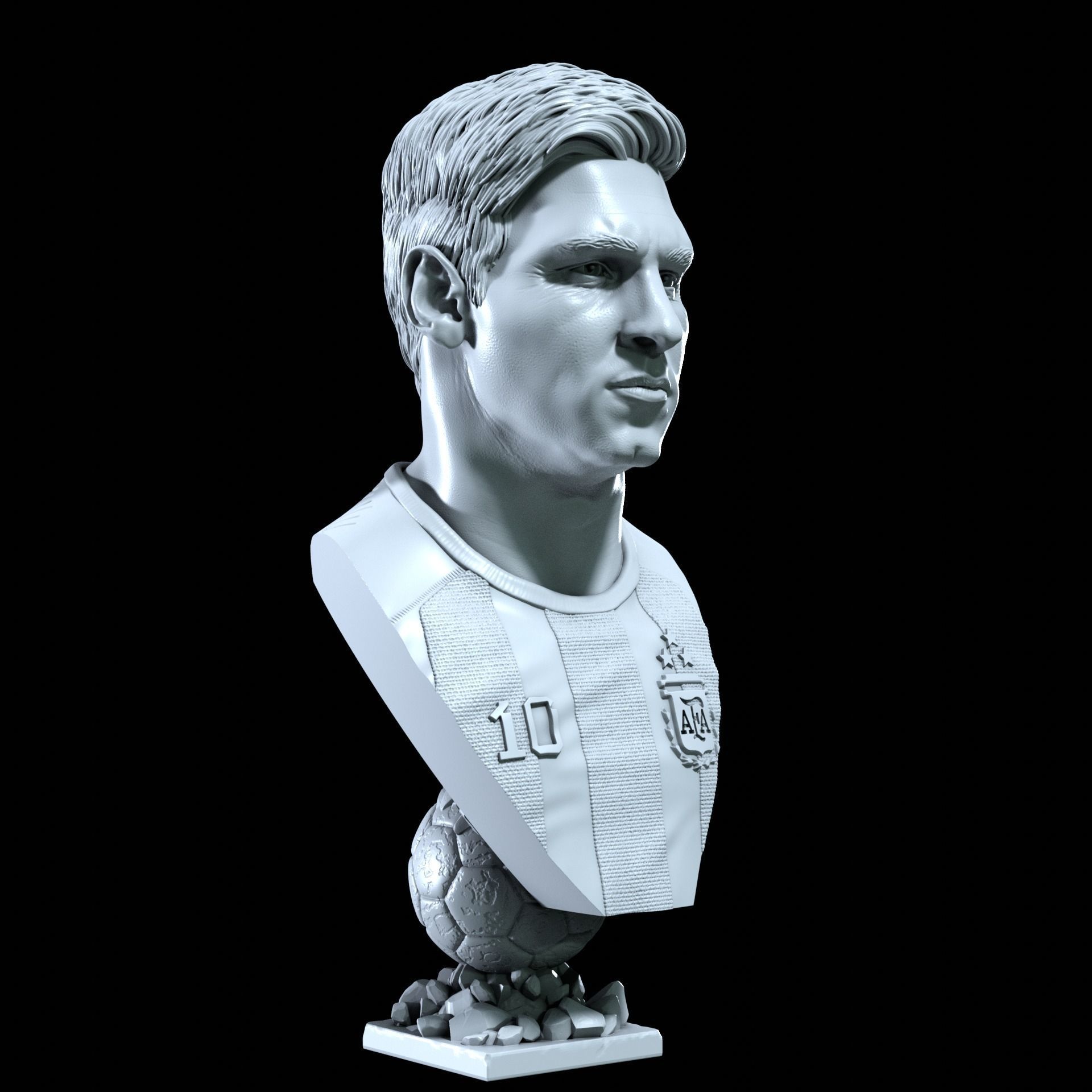 Messi busts with and without beard 3D Model Collection_17