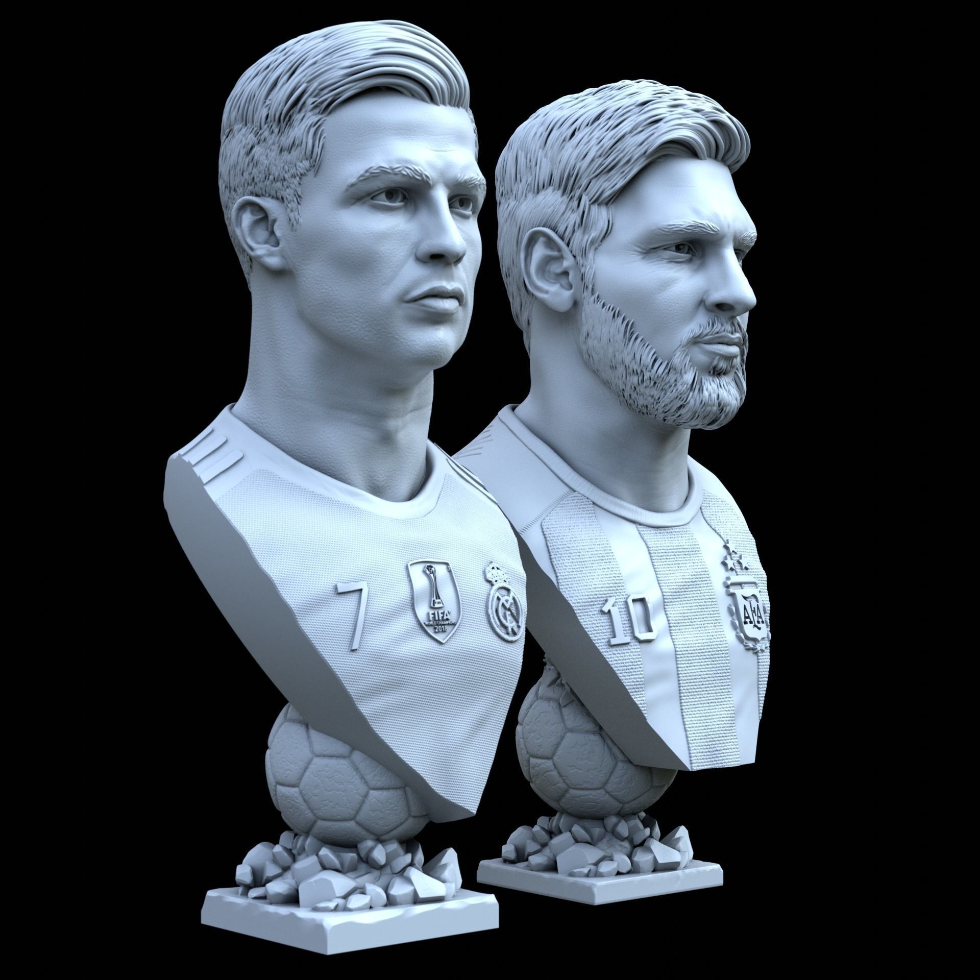 Messi and Ronaldo busts for 3D printing 3D Model Collection_6