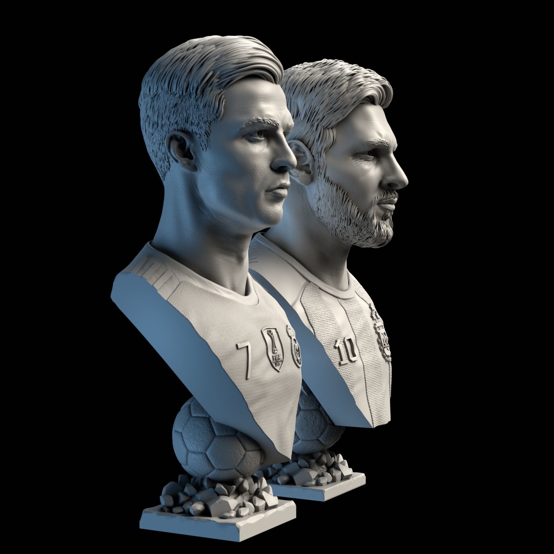 Messi and Ronaldo busts for 3D printing 3D Model Collection_8