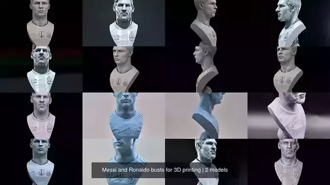 Messi and Ronaldo busts for 3D printing