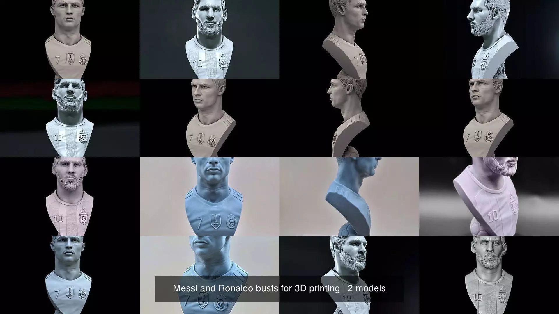 Messi and Ronaldo busts for 3D printing 3D Model Collection_2