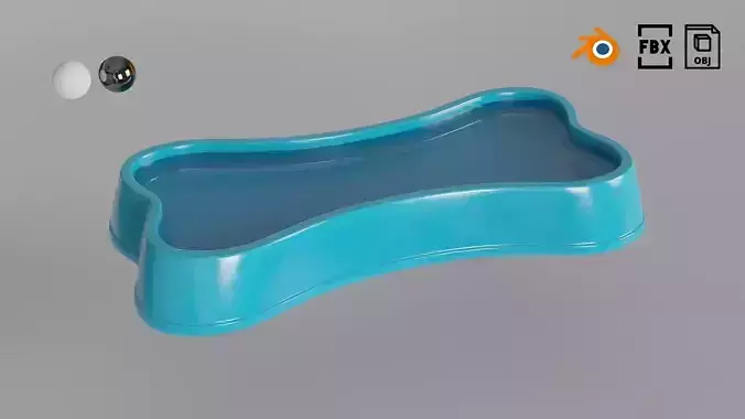 Dog Bowl shaped 02 3D model