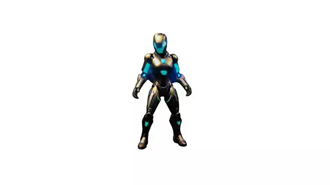 Futuristic Warrior 3D Model - Cybernetic Guardian