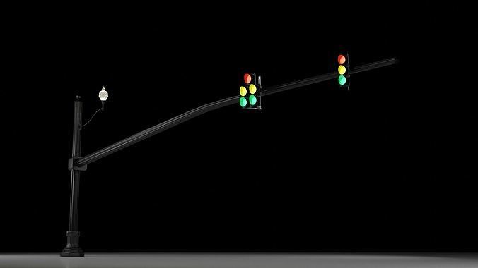 City Downtown Stop Light 3D model