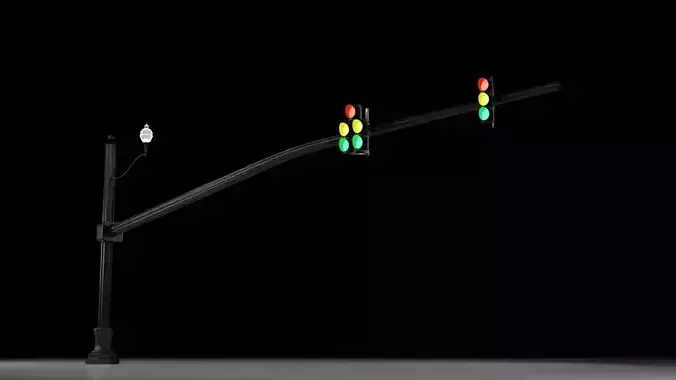 City Downtown Stop Light 3D model