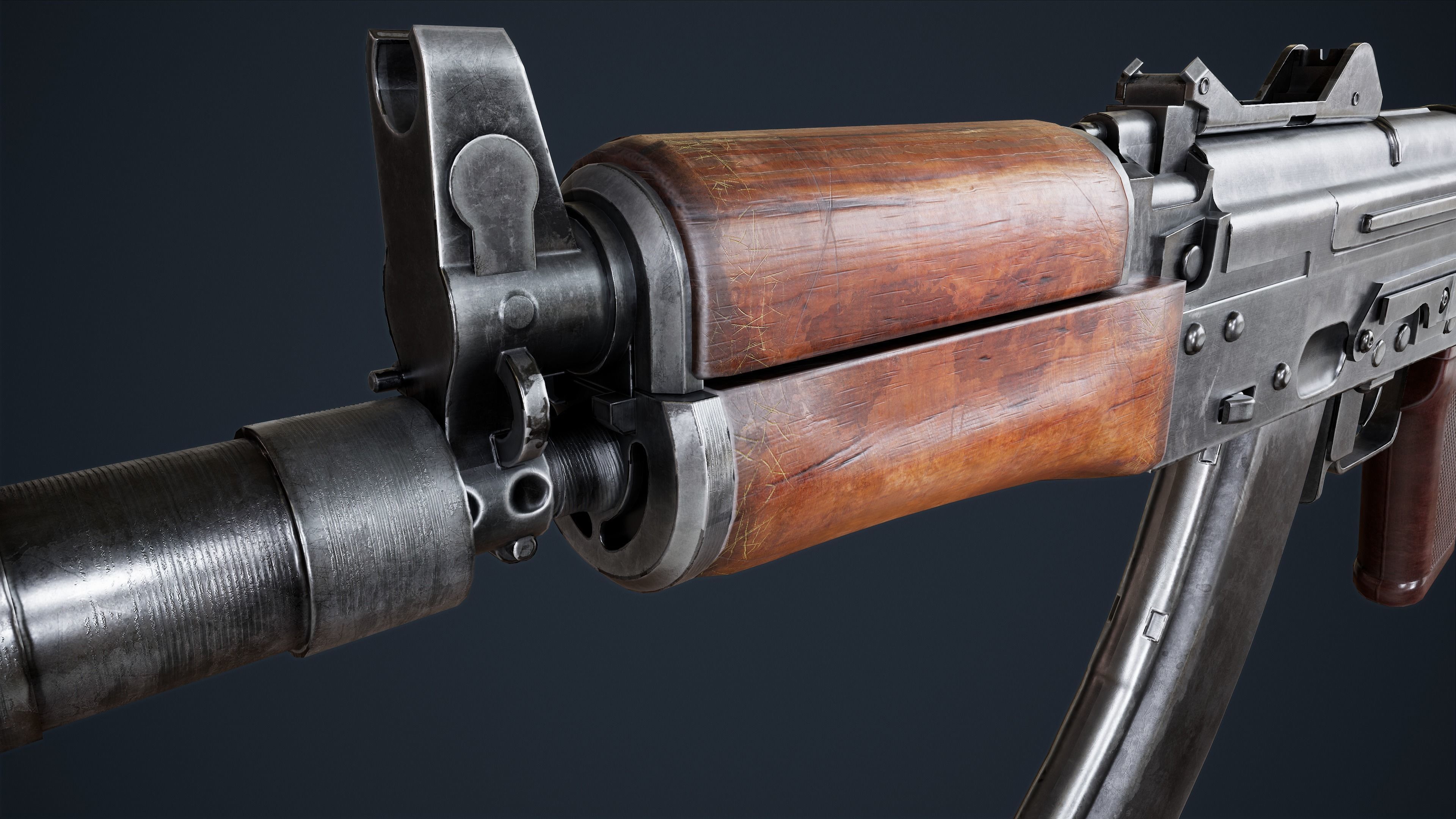 AKS 74U Low-poly 3D model_9