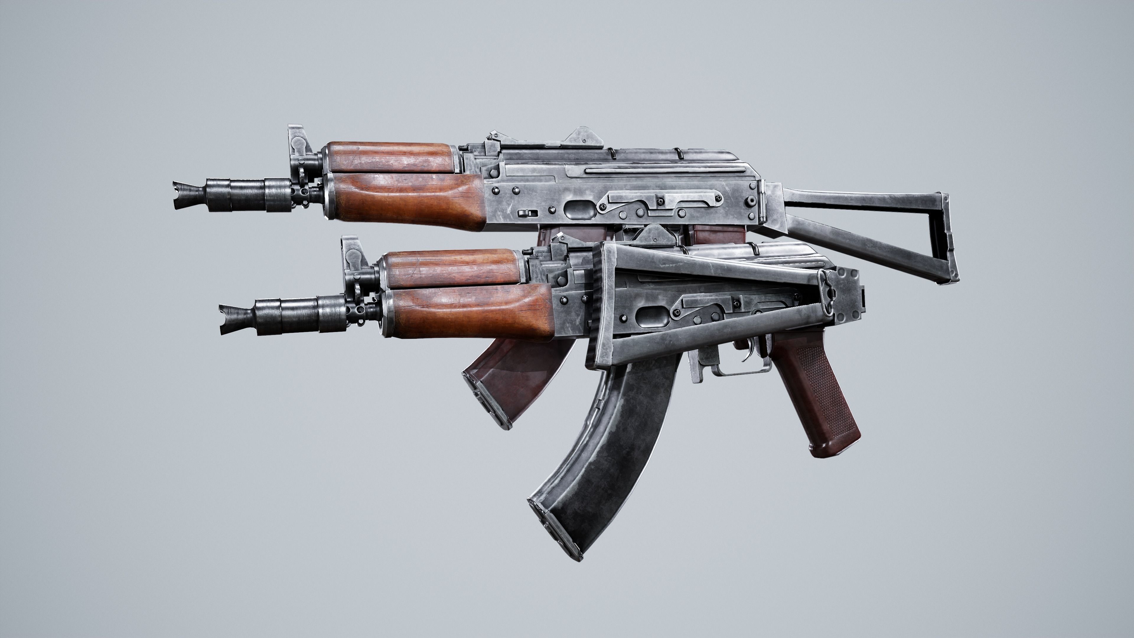 AKS 74U Low-poly 3D model_4